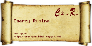 Cserny Rubina névjegykártya